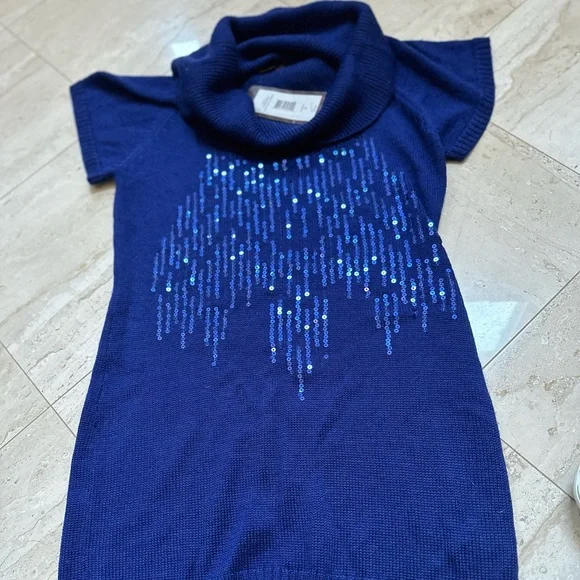 cobalt blue sweater dress Wholesale MOQ6 Cable-Knit V-Neck Long Sleeve Mini Sweater Dress
